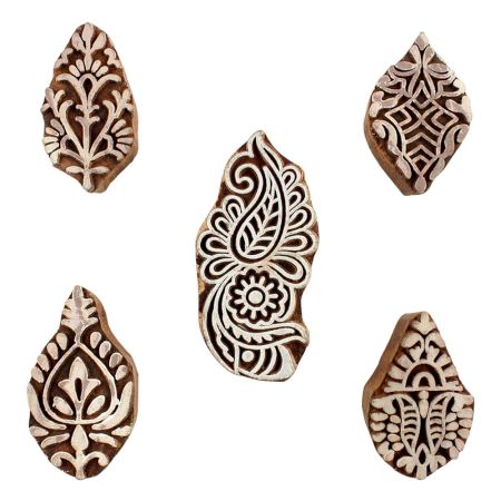 Set of 5 Piece New Mix Wooden Printing Blocks